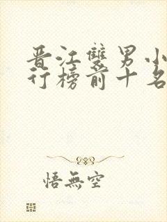 晋江双男小说排行榜前十名