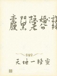 豪门隐婚:误嫁腹黑老公 绛美人 豪门隐婚:误嫁腹黑老公 绛美人