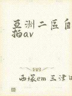 亚洲二区自拍偷拍av