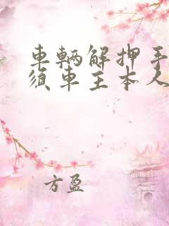 车辆解押手续必须车主本人去吗