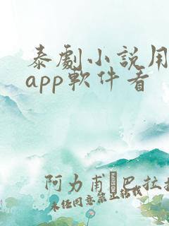 泰剧小说用什么app软件看