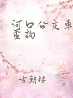 河口公交车实时查询