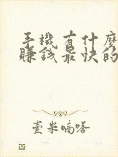 手机有什么可以赚钱最快的方法