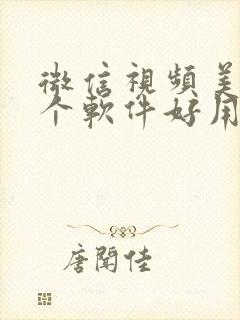 微信视频美颜哪个软件好用