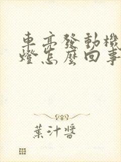 车亮发动机故障灯怎么回事