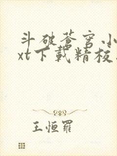 斗破苍穹小说txt下载精校版