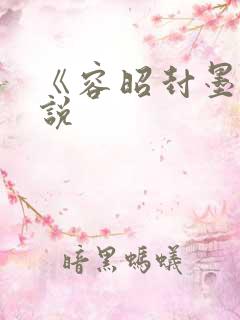 《容昭封墨》小说