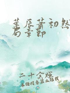 叶辰萧初然大结局章节