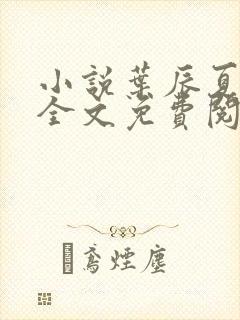 小说叶辰夏若雪全文免费阅读无弹窗
