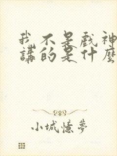 我不是戏神小说讲的是什么
