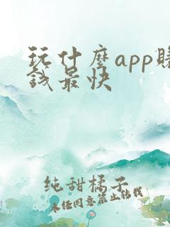 玩什么app赚钱最快