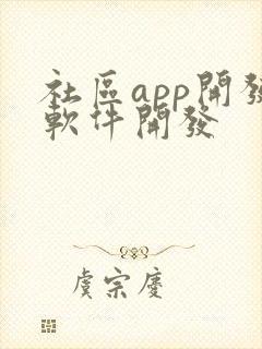 社区app开发软件开发