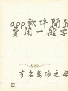 app软件开发费用一般要多少钱