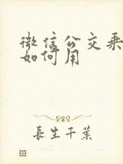 微信公交乘车码如何用