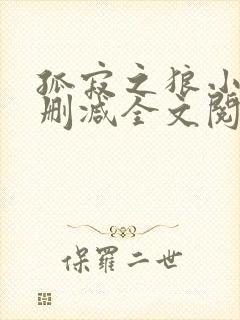 孤寂之狼小说未删减全文阅读