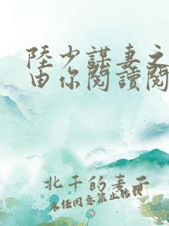 陆少谋妻之婚不由你阅读阅读全文