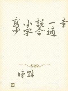 写小说一章节多少字合适