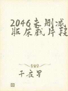 2046未删减版床戏片段