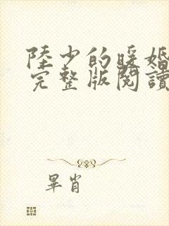 陆少的暖婚新妻完整版阅读