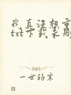 我真没想重生啊txt下载未删减
