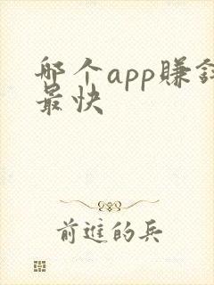 哪个app赚钱最快 哪个app赚钱最快
