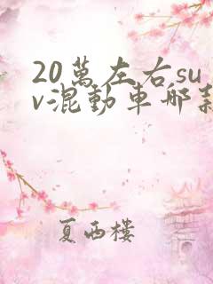 20万左右suv混动车哪款好