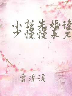 小说先婚后爱楚少慢慢来免费阅读