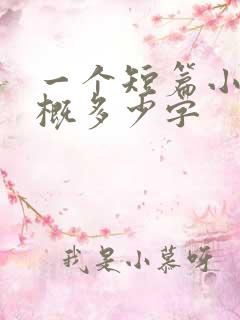 一个短篇小说大概多少字