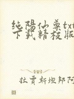 纯阳仙尊txt下载精校版