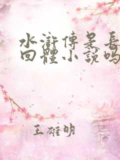 水浒传是长篇章回体小说吗