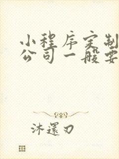 小程序定制开发公司一般要多少钱