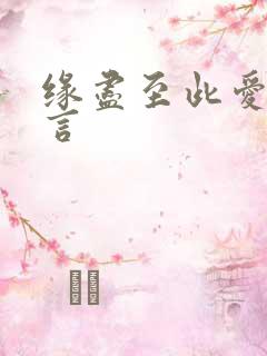 缘尽至此爱不再言