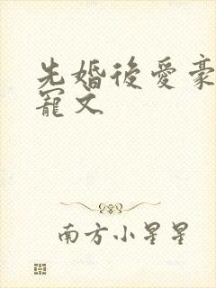 先婚后爱豪门甜宠文