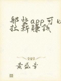 那些app可以拉新赚钱
