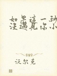 如果这一秒,我没遇见你小说txt