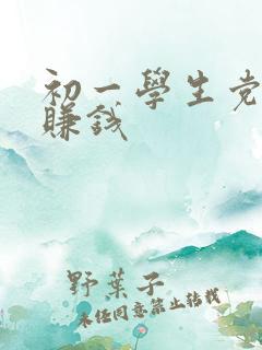 初一学生党怎么赚钱