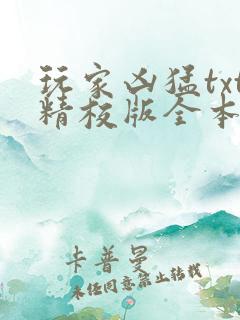 玩家凶猛txt精校版全本下载