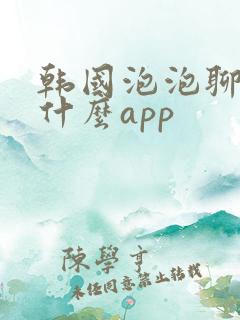 韩国泡泡聊天是什么app