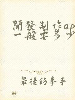 开发制作app一般要多少钱