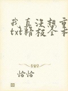 我真没想重生啊txt精校全本