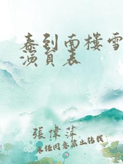 春到南楼雪尽处演员表 春到南楼雪尽处演员表