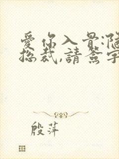 爱你入骨:隐婚总裁,请签字