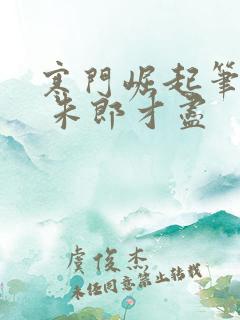 寒门崛起笔趣阁 朱郎才尽