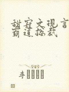 甜宠文现言推荐霸道总裁 甜宠文现言推荐霸道总裁