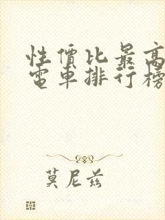 性价比最高的纯电车排行榜