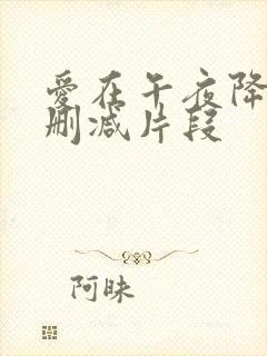 爱在午夜降临前删减片段