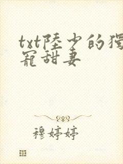 txt陆少的独宠甜妻