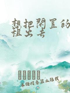 想把闲置的汽车租出去