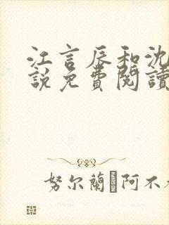 江言辰和沈棠小说免费阅读