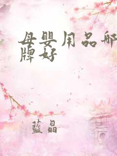 母婴用品哪个品牌好